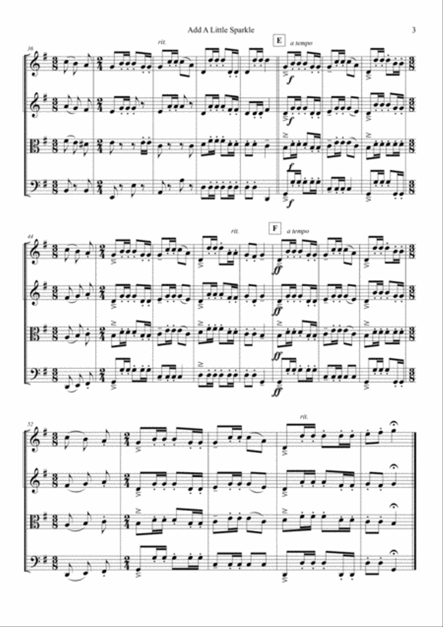 Add A Little Sparkle String Quartet scores gallery preview page 3