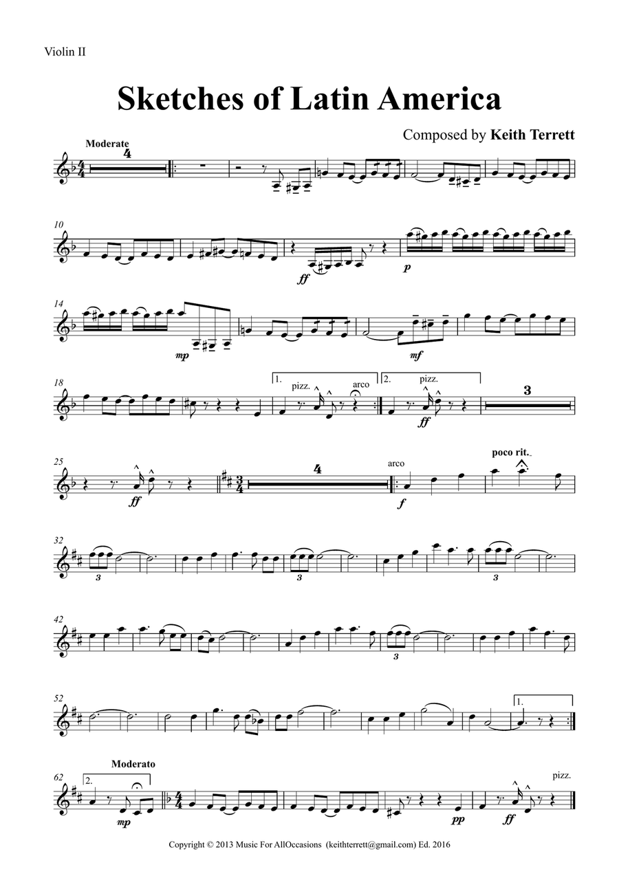 Sketches of Latin America for String Orchestra String Orchestra scores gallery preview page 6