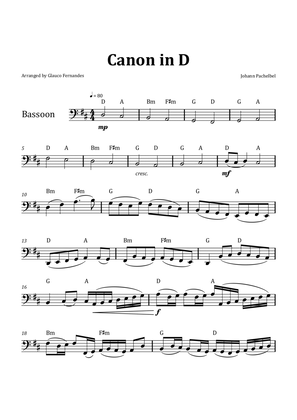 Canon by Pachelbel - Bassoon & Chord Notation