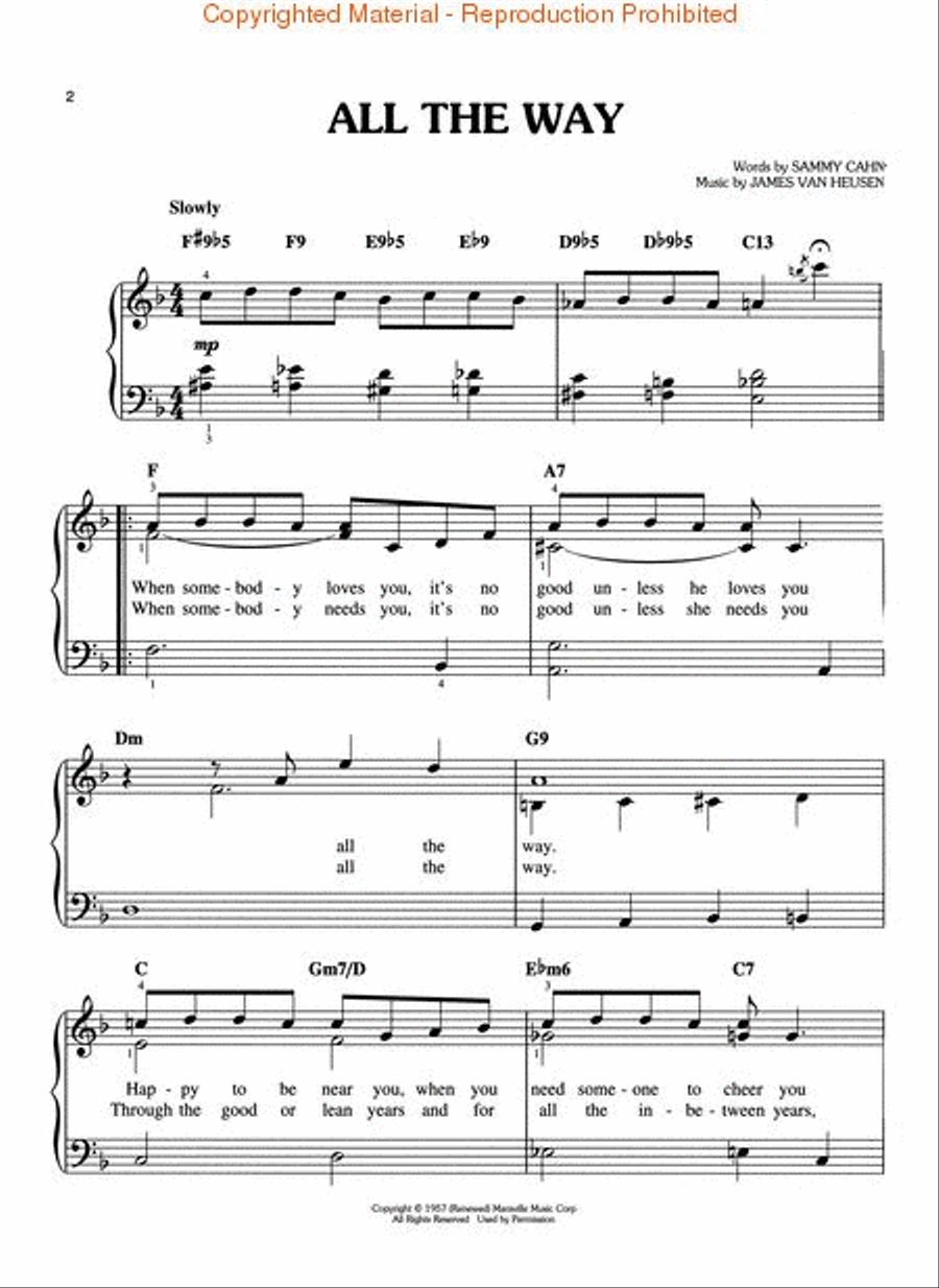 Frank Sinatra – Greatest Hits Easy Piano scores gallery preview page 2