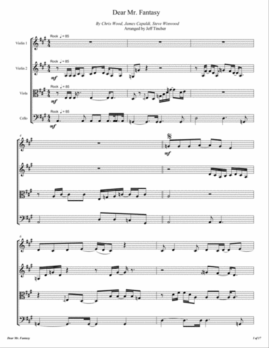 Dear Mr. Fantasy String Quartet scores gallery preview page 2