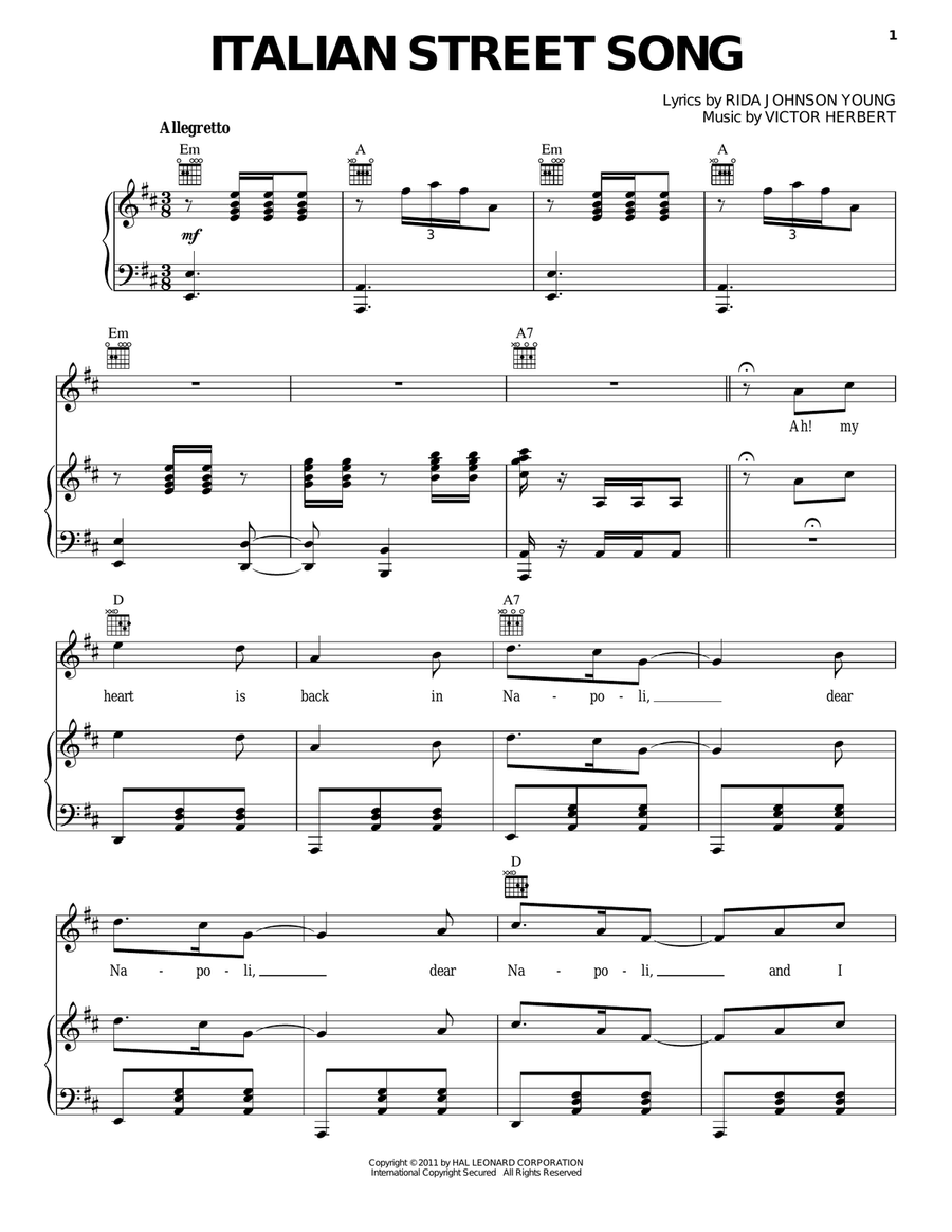 Italian Street Song Italian Street Song Acoustic Guitar scores gallery preview page 1