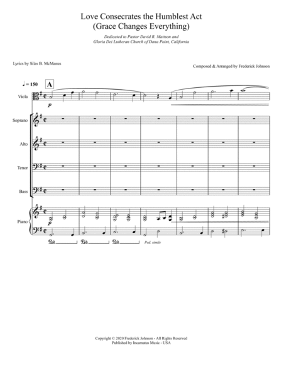 Love Consecrates the Humblest Act (Grace Changes Everything) 4-Part scores gallery preview page 2
