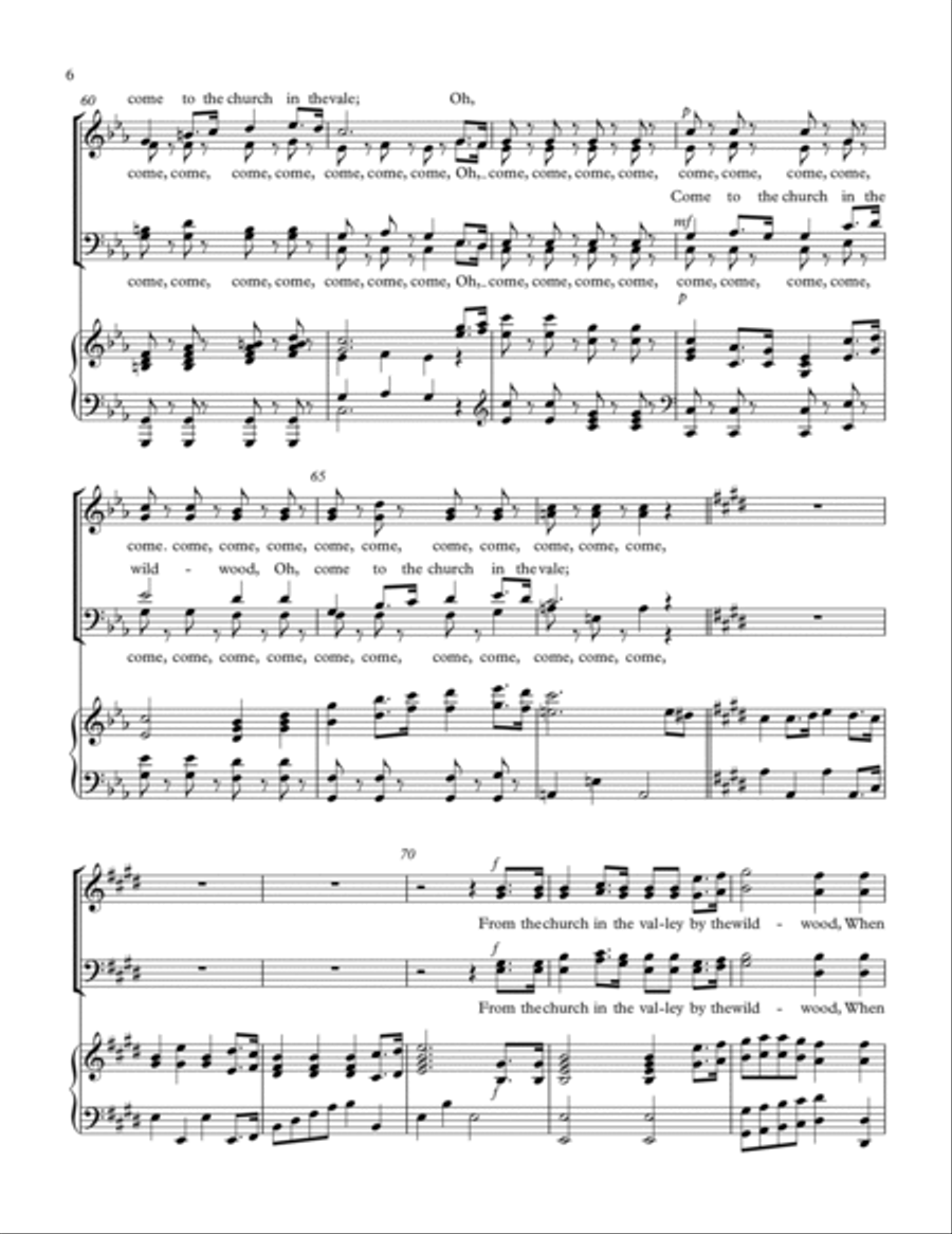 The Church in the Wildwood 4-Part scores gallery preview page 6