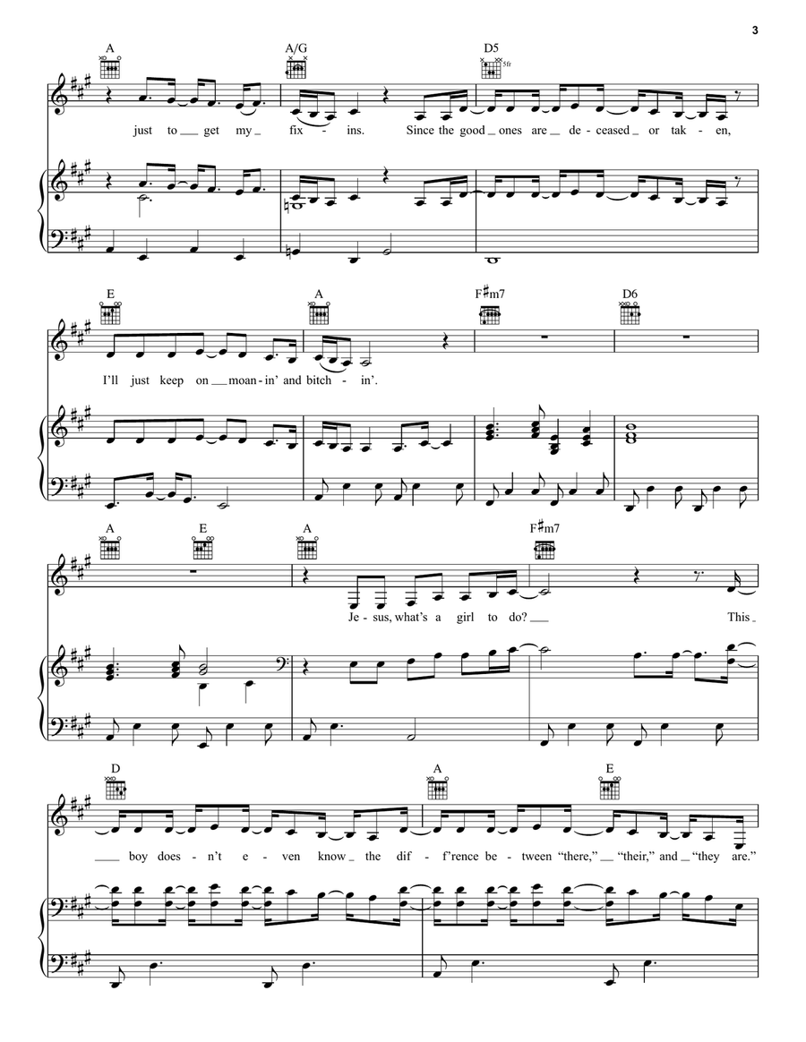 Slim Pickins Piano, Vocal, Guitar scores gallery preview page 3