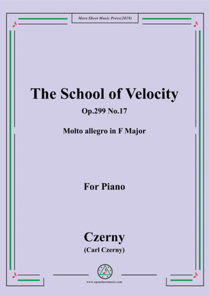 Czerny-The School of Velocity,Op.299 No.17,Molto allegro in F Major,for Piano