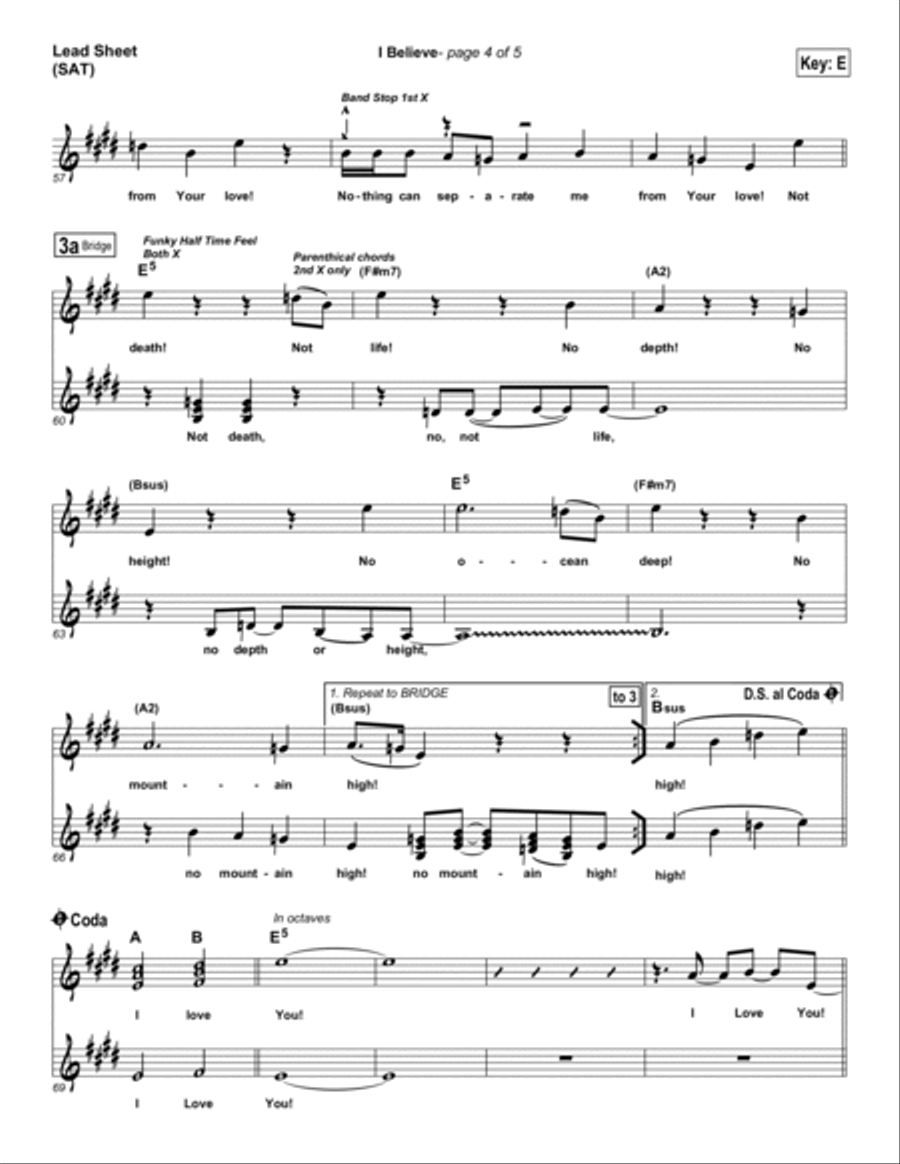 I Believe I Believe Piano scores gallery preview page 4