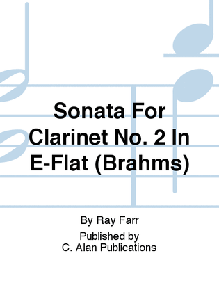Book cover for Sonata For Clarinet No. 2 In E-Flat (Brahms)