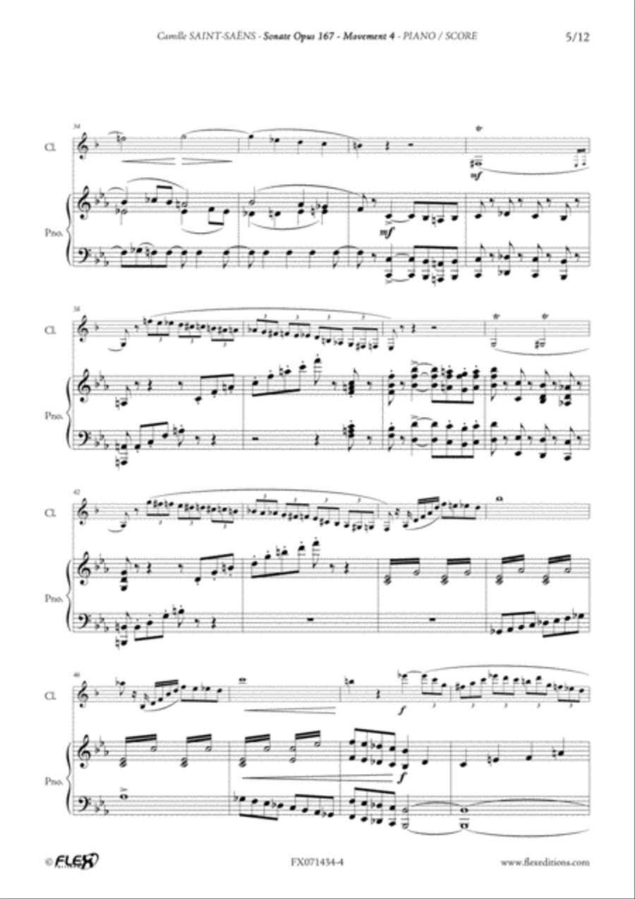 Sonata Opus 167 - Mvt 4 B-Flat Clarinet scores gallery preview page 5