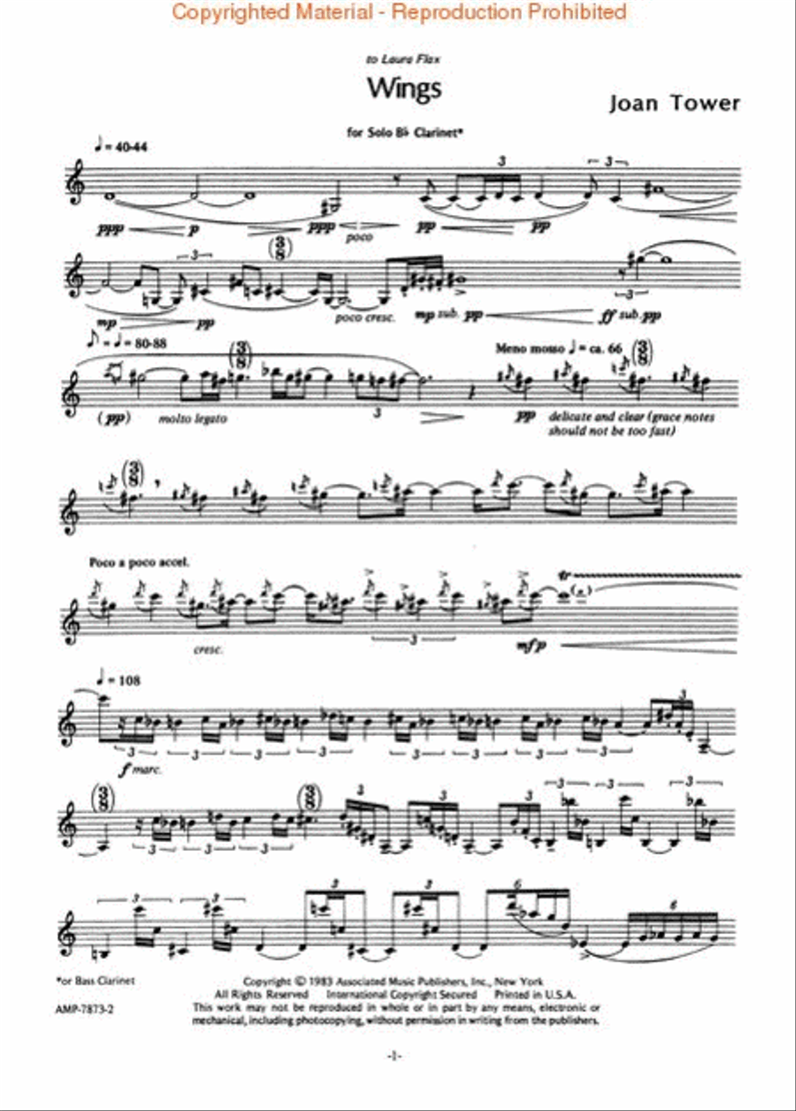 Wings Wings Bass Clarinet scores gallery preview page 2