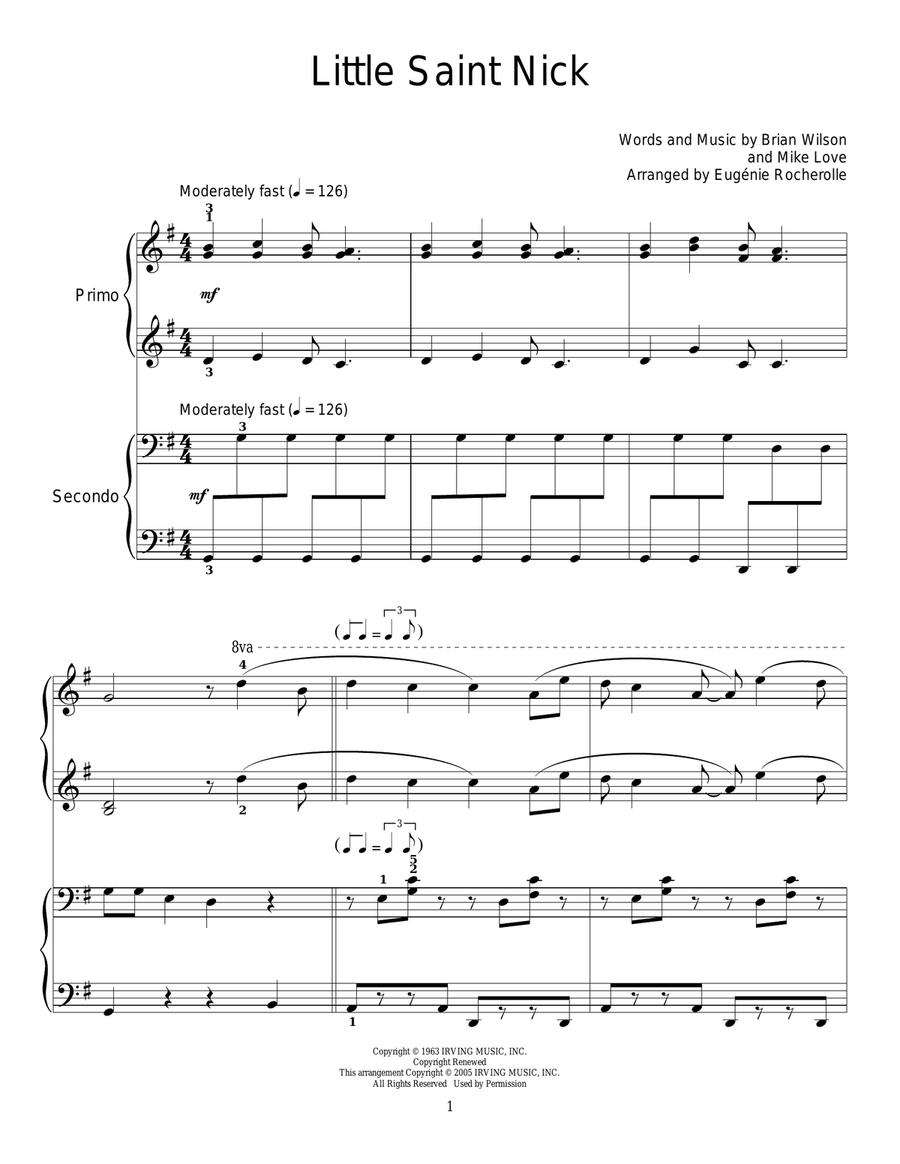 Little Saint Nick Piano Duet scores gallery preview page 1