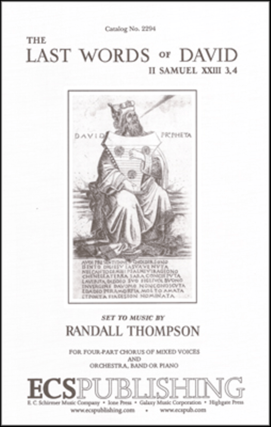 The Last Words of David (Choral Score) 4-Part scores gallery preview page 1