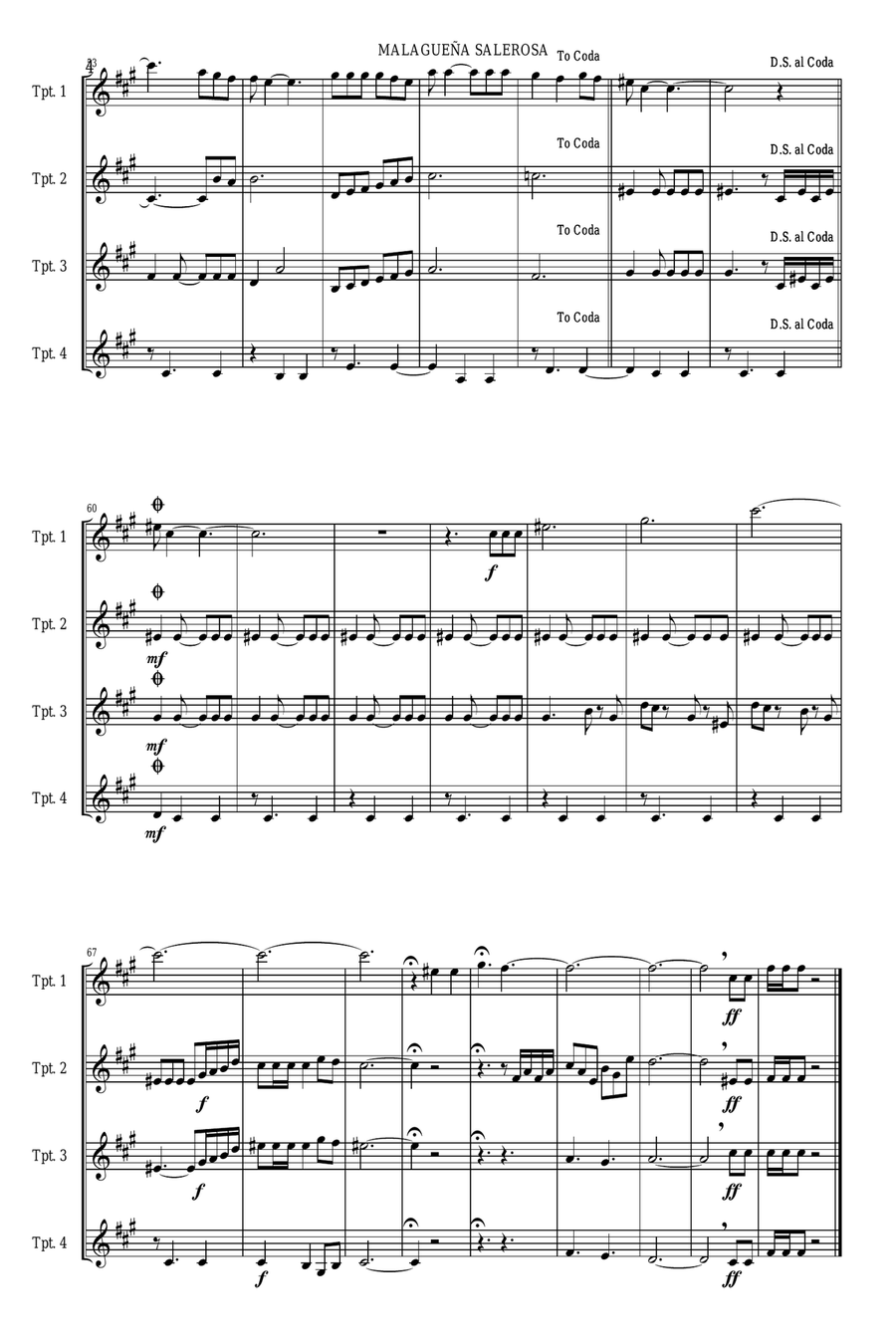 Malaguena Salerosa Brass Quartet scores gallery preview page 6