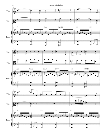Avinu Malkeinu (for Violin, Viola, Flute and Piano) image number null