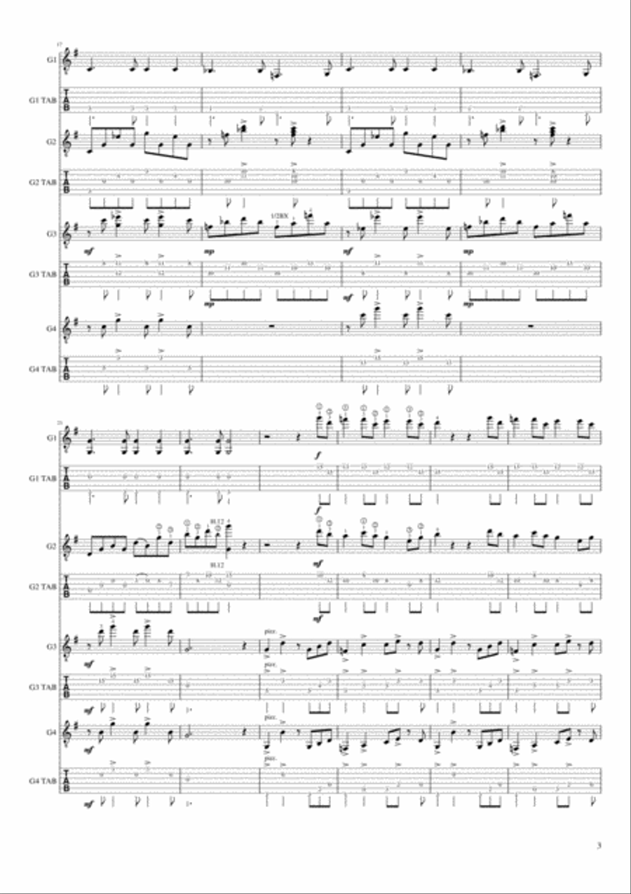 Orinoco Flow Guitar Tablature scores gallery preview page 3