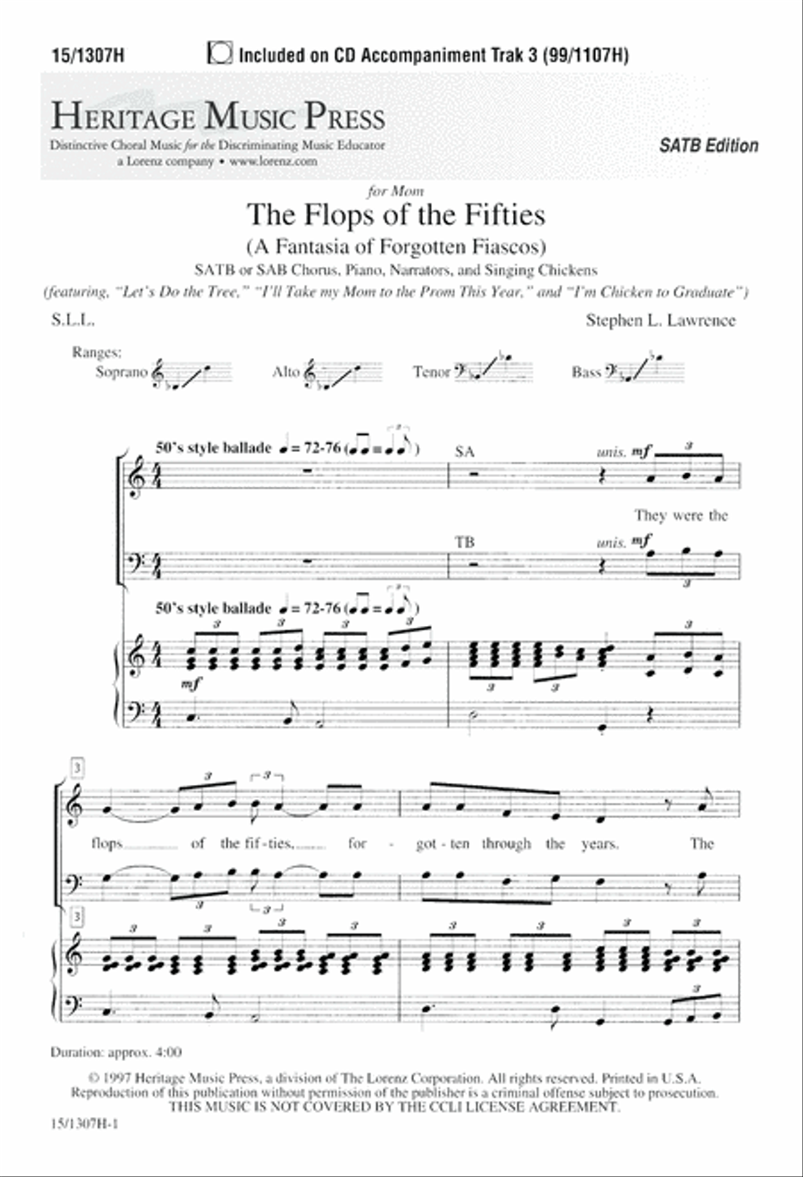 Flops of the Fifties 4-Part scores gallery preview page 1