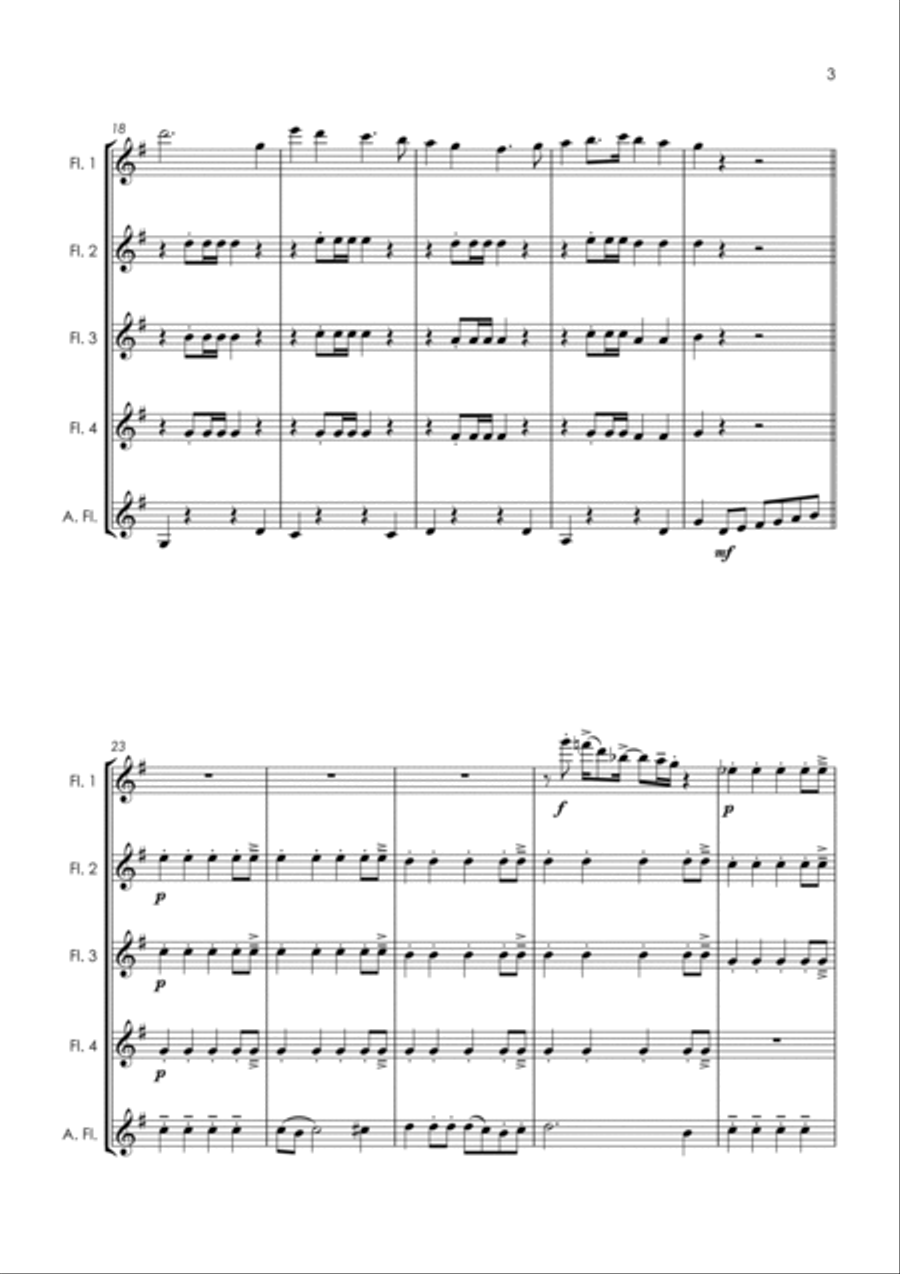 American Patrol - flute quintet Woodwind Quintet scores gallery preview page 5