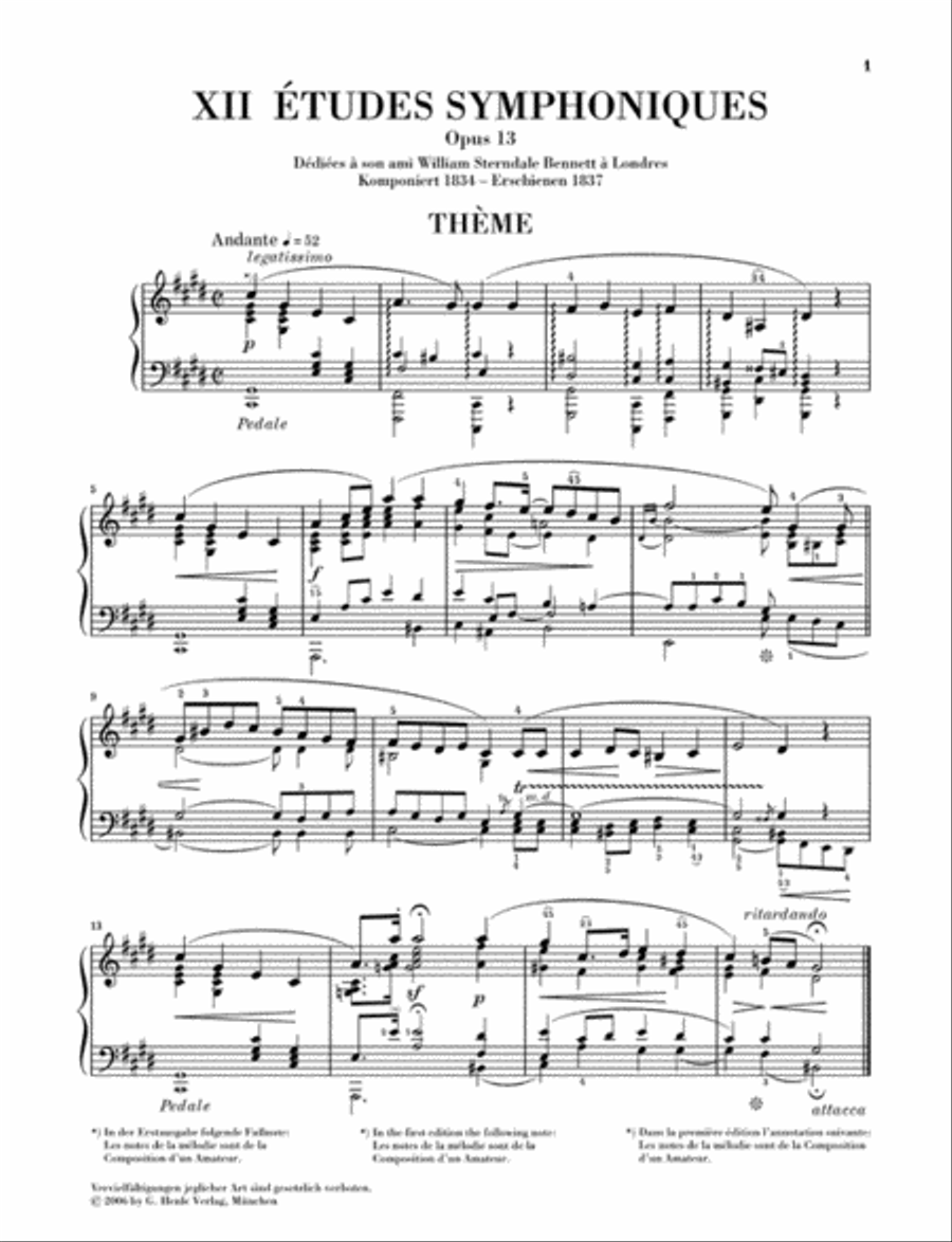 Symphonic Etudes Op. 13 (Early, Late, and 5 Posthumous Versions)