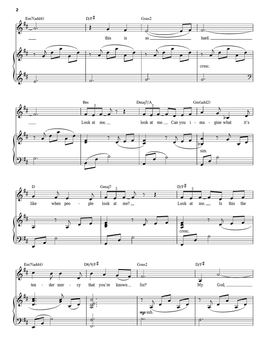 Look At Me Piano, Vocal scores gallery preview page 2