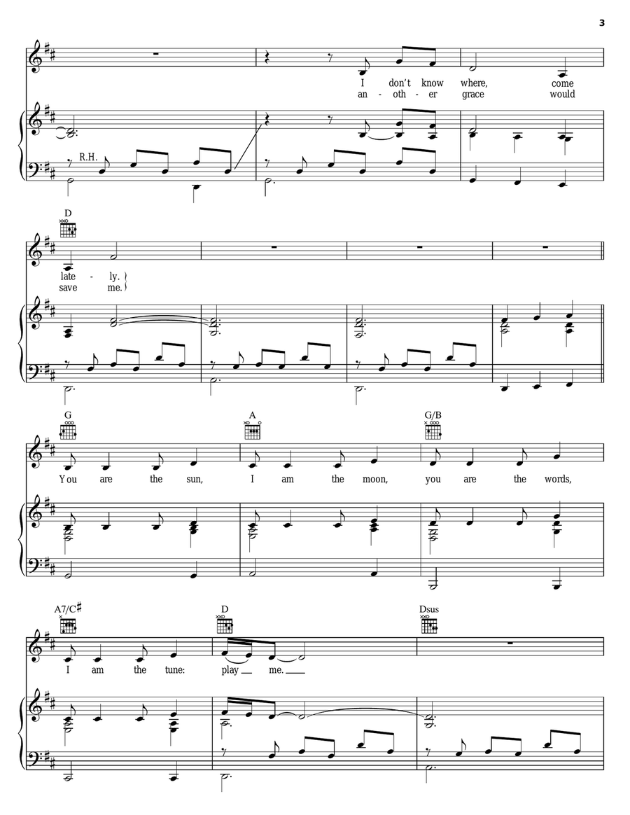Play Me Piano, Vocal, Guitar scores gallery preview page 3