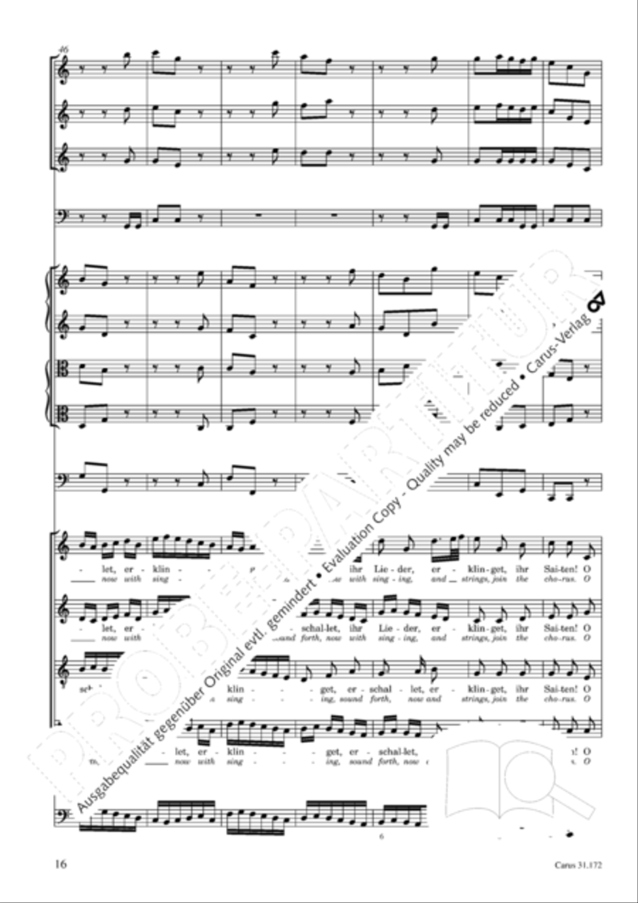 Sound forth, now with singing (Erschallet, ihr Lieder) 4-Part scores gallery preview page 15
