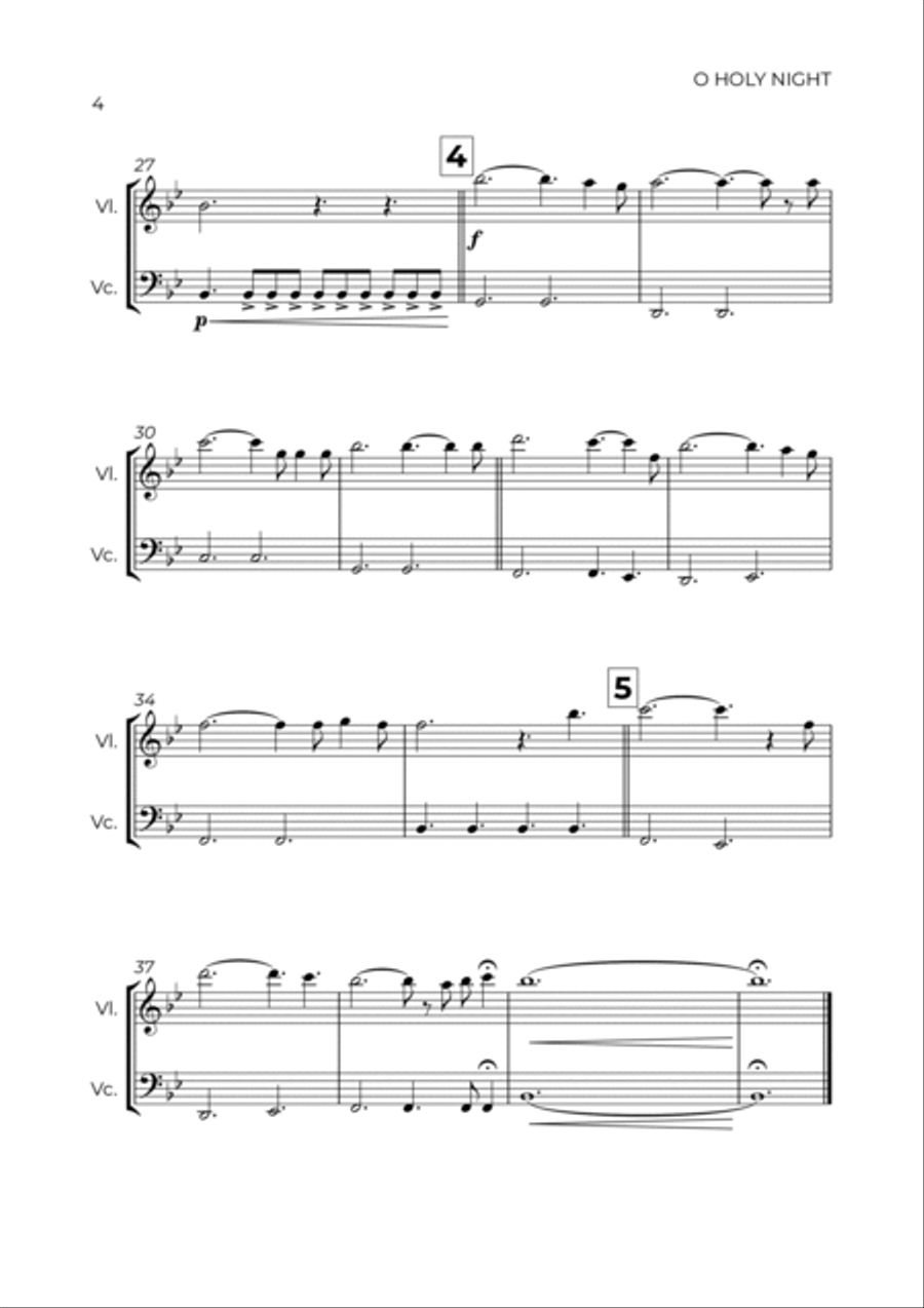 O Holy Night String Duet scores gallery preview page 4