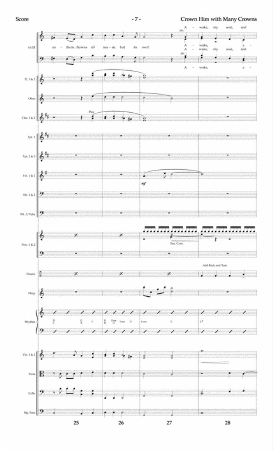Crown Him with Many Crowns - Orchestral Score and Parts Choir scores gallery preview page 9