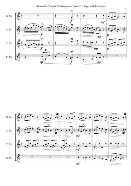 Alexander Campbell's Saxophone Quartet, 5th movement, Piper and Trihodyan image number null