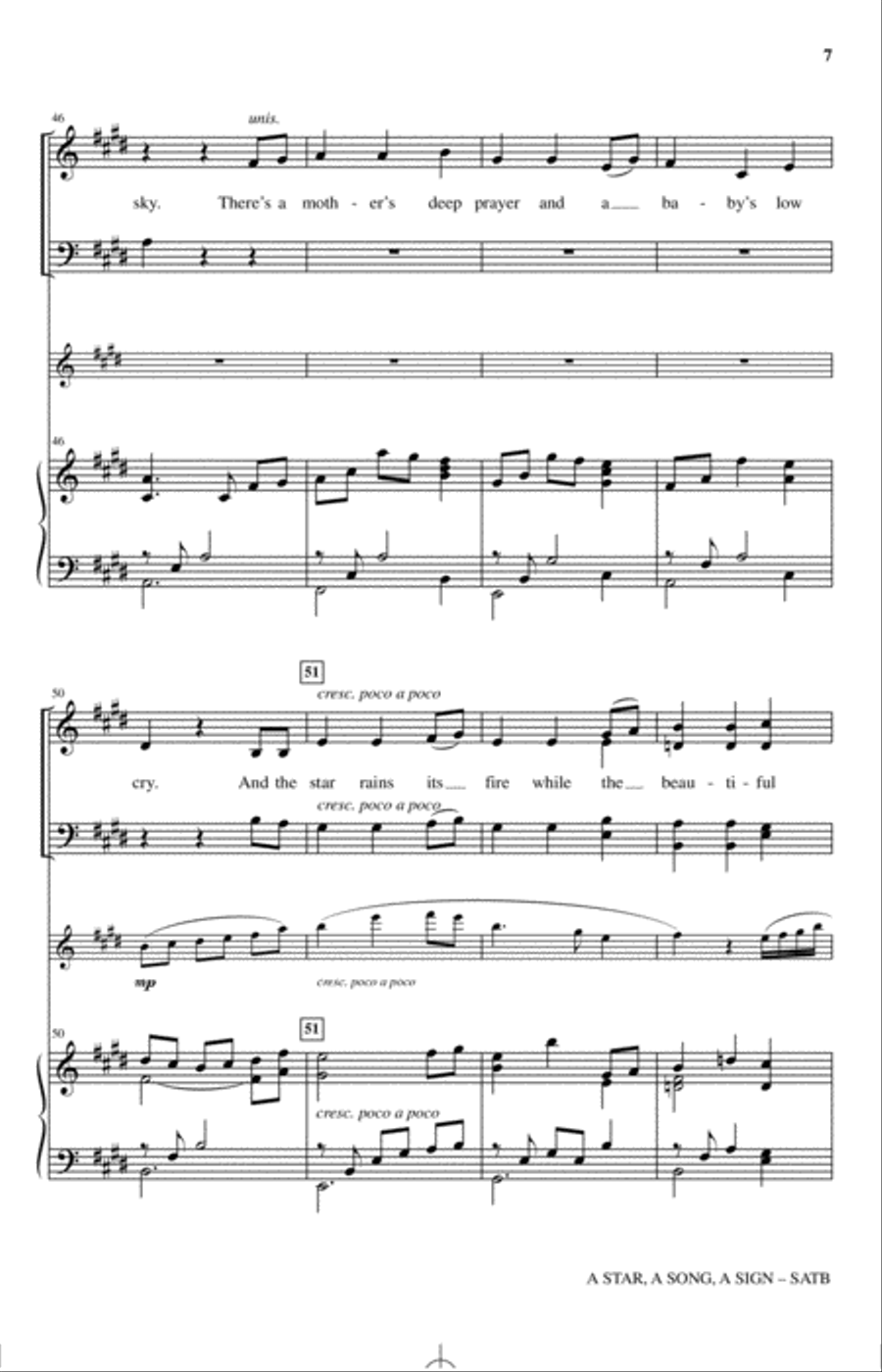 A Star, A Song, A Sign 4-Part scores gallery preview page 6