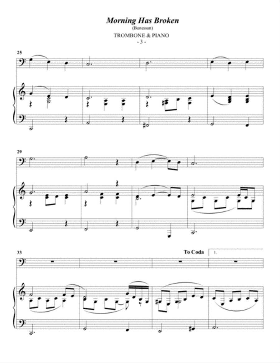 Morning Has Broken Easy Piano scores gallery preview page 3