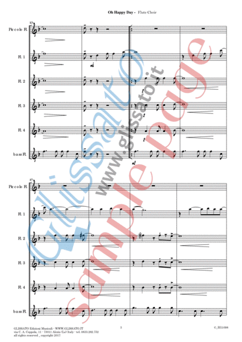 Oh Happy day - Flute quintet/choir score & parts (9) image number null