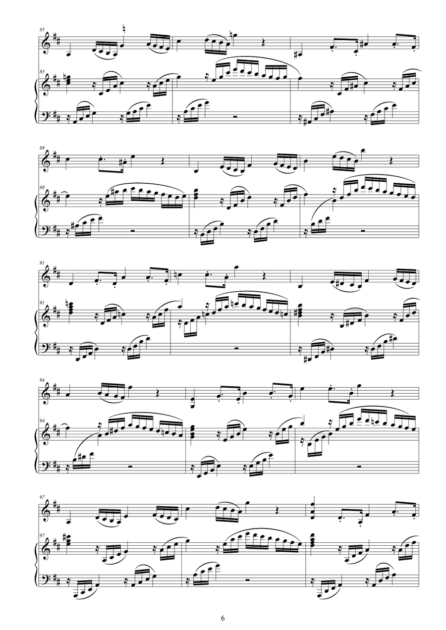 Mozart - Violin Sonata No.23 in D major K 306 for Violin and Piano - Score and Part Violin Solo scores gallery preview page 6