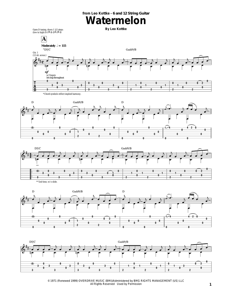 Watermelon Watermelon Acoustic Guitar scores gallery preview page 1