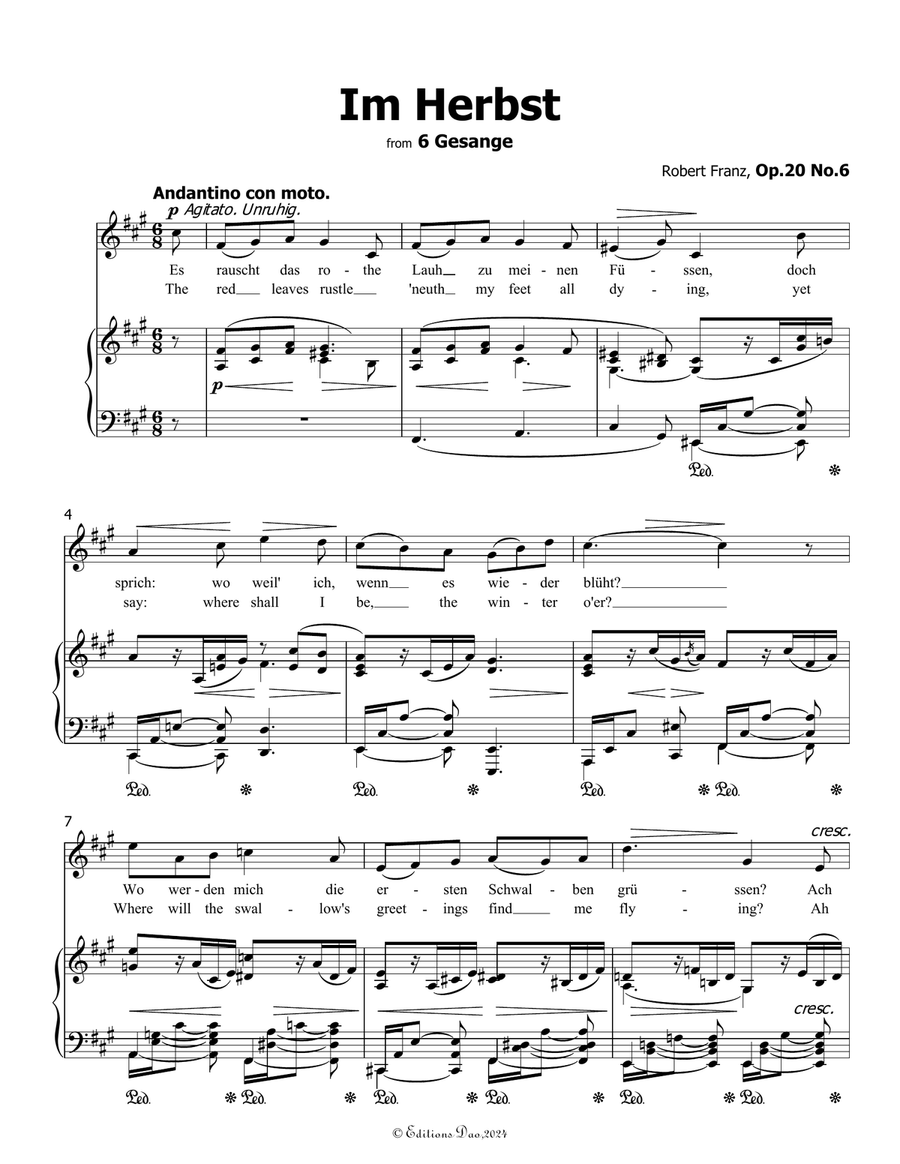 Im Herbst, by Robert Franz, in f sharp minor Voice scores gallery preview page 3