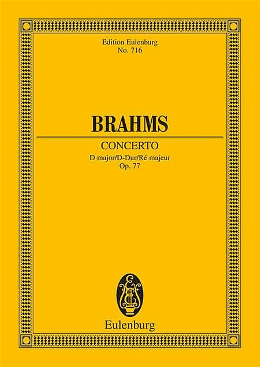 Concerto for Violin and Orchestra D major op. 77 by Johannes Brahms Orchestra - Sheet Music