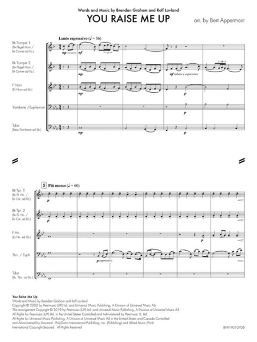 You Raise Me Up You Raise Me Up Brass Quintet scores gallery preview page 3