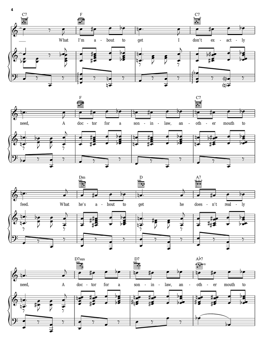 What A Lovely Day For A Wedding Piano, Vocal, Guitar scores gallery preview page 4