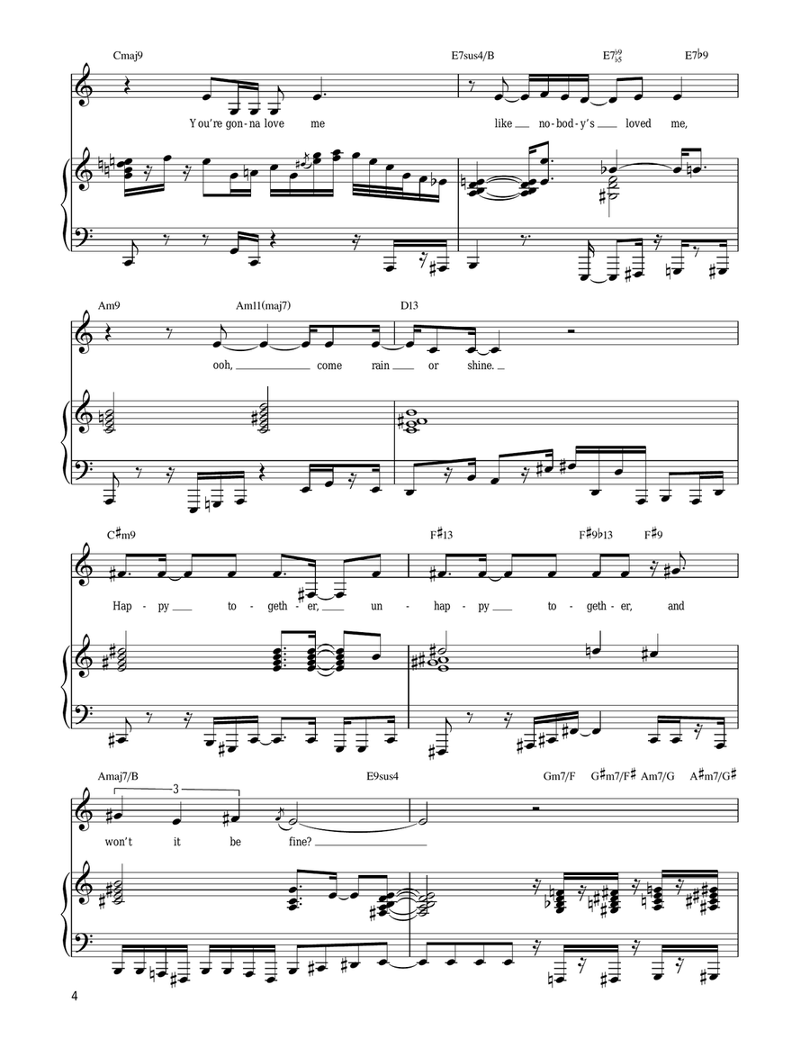 Come Rain Or Come Shine Piano, Vocal, Guitar scores gallery preview page 4