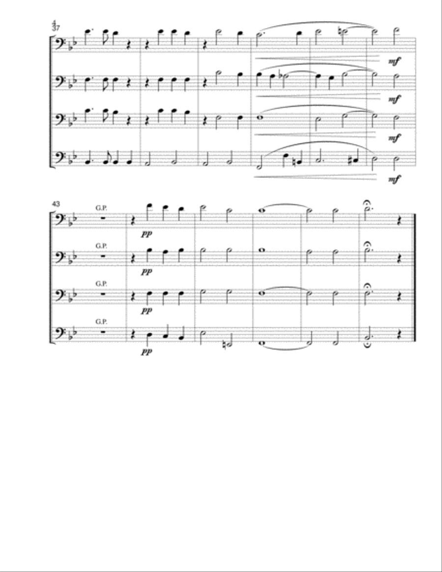 Bruckner - Locus Iste transcribed for Trombone Quartet by Zak Rahal Trombone Quartet scores gallery preview page 4