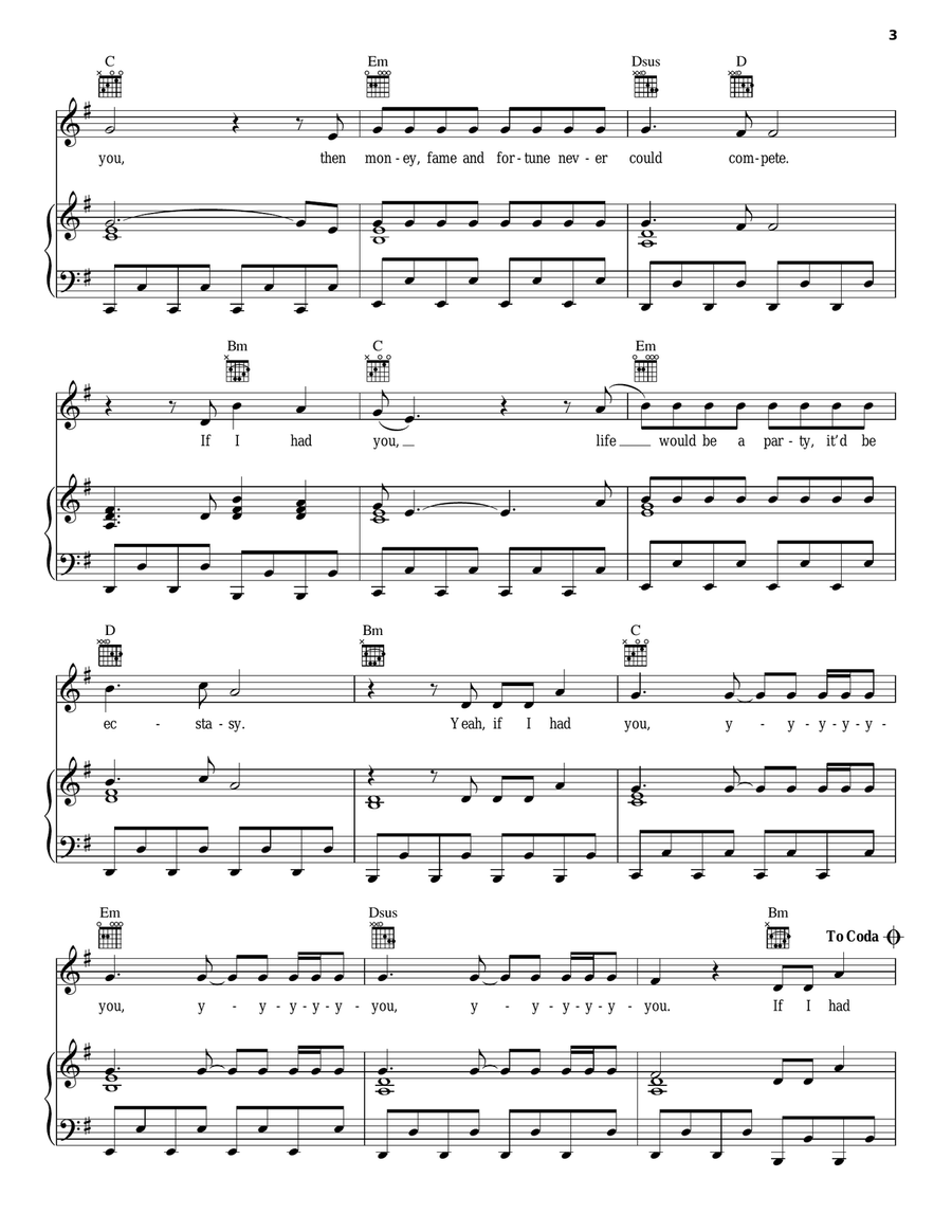 If I Had You Piano, Vocal, Guitar scores gallery preview page 3