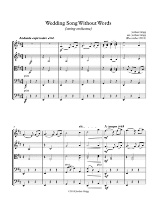 Wedding Song Without Words (string orchestra)