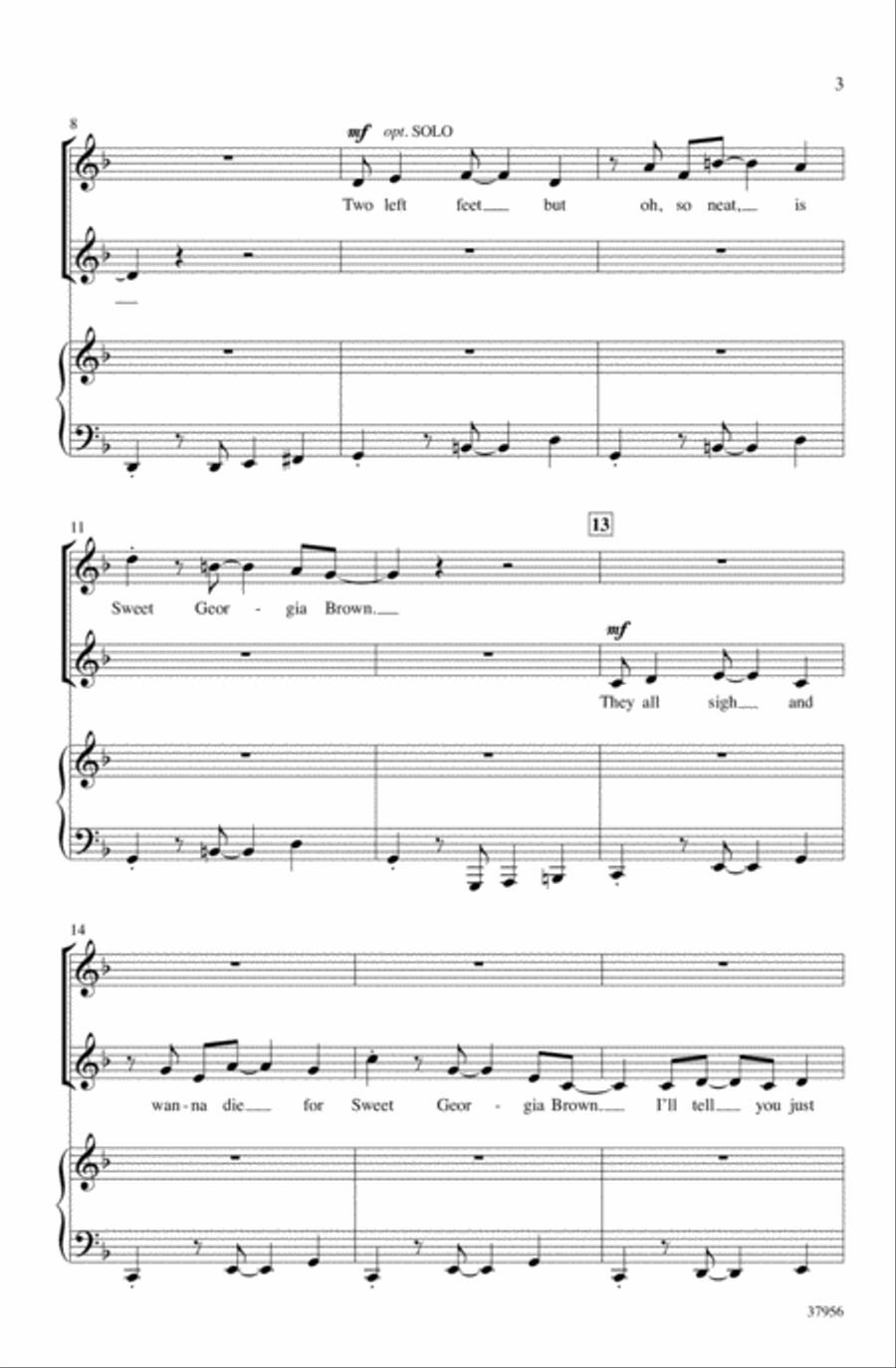Sweet Georgia Brown Choir scores gallery preview page 2