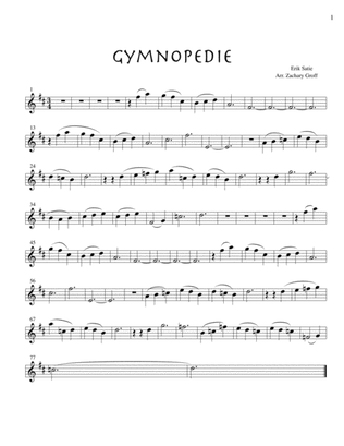 Gymnopedie #1 for violin and piano