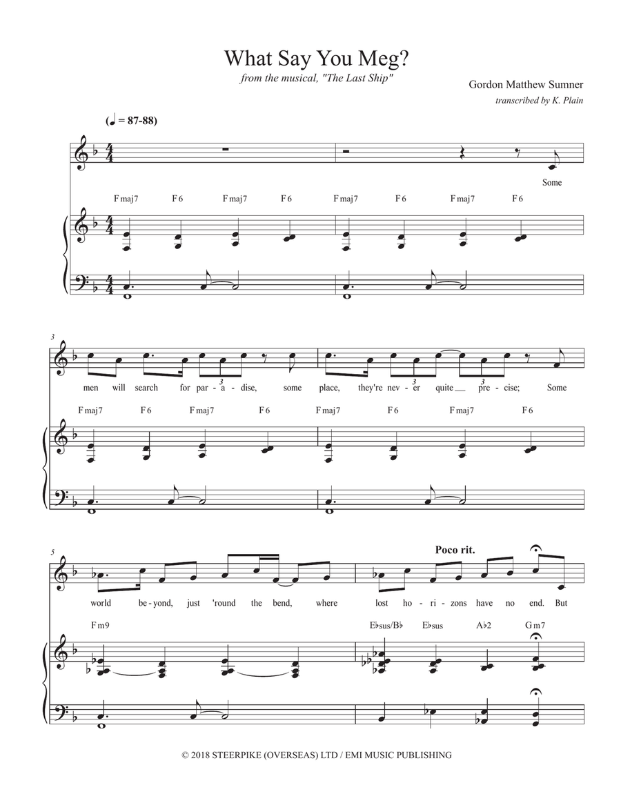 What Say You Meg? Piano, Vocal scores gallery preview page 1