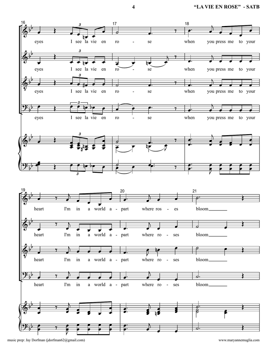 La Vie En Rose 4-Part scores gallery preview page 4