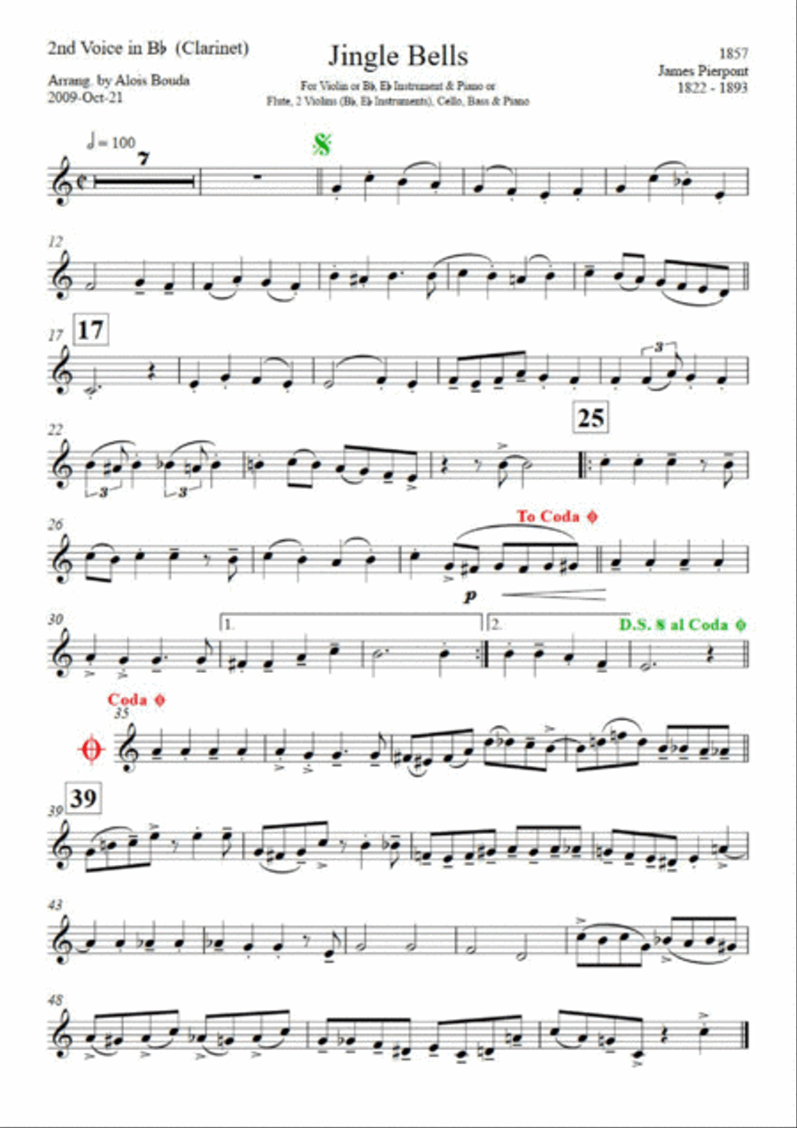 Jingle Bells (easily swinging ensemble) Small Ensemble scores gallery preview page 6