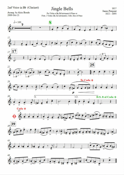 Jingle Bells (easily swinging ensemble) image number null