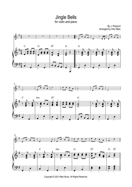 Jingle Bells - violin, piano image number null