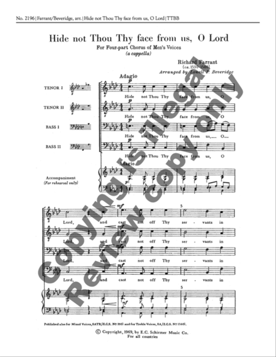 Hide Not Thou Thy Face From Me TTBB scores gallery preview page 5