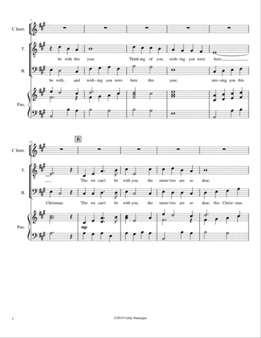 Together, Once Again, for Christmas (Duet for Tenor/Bass Solo, Optional C Instrument, Piano Acc.) Bass Voice scores gallery preview page 3